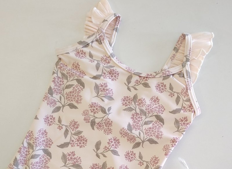 Baby Girl Floral Swimsuit — Blush Hydrangea
