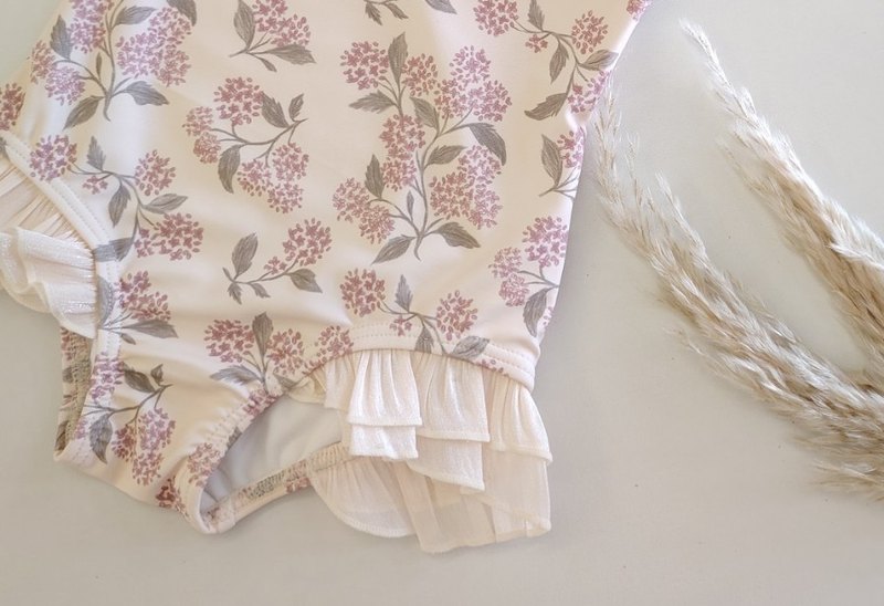 Baby Girl Floral Swimsuit — Blush Hydrangea