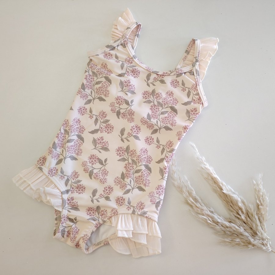 Baby Girl Floral Swimsuit — Blush Hydrangea