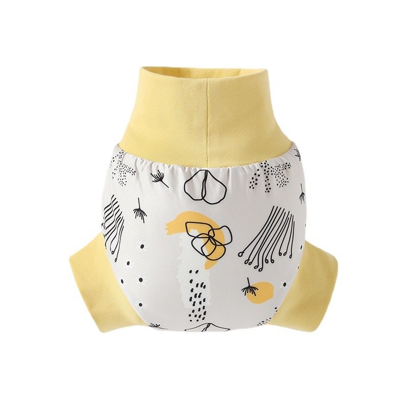 High-Waist Swim Diaper — Abstract Print