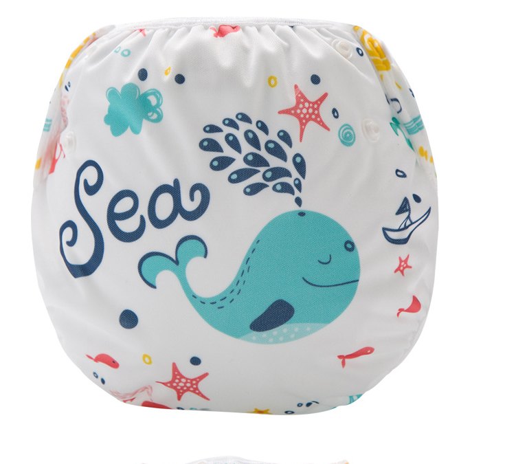 Reusable Swim Diaper — Ocean Whale Print