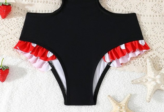 Girls' Bikini Set — Polka Dot Flounce Top